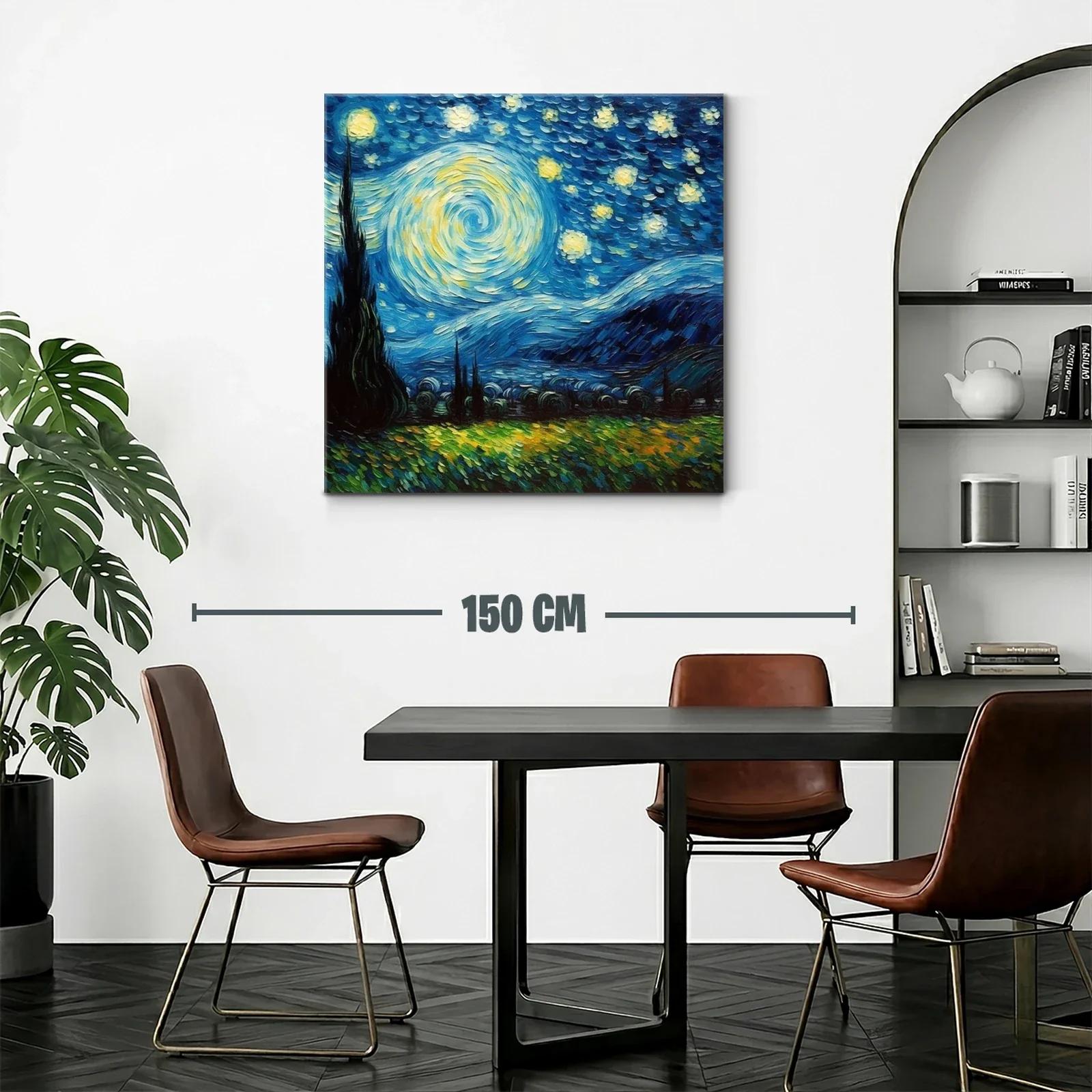 Paisaje nocturno con cielo estrellado y brillo vibrante — miniatura 2