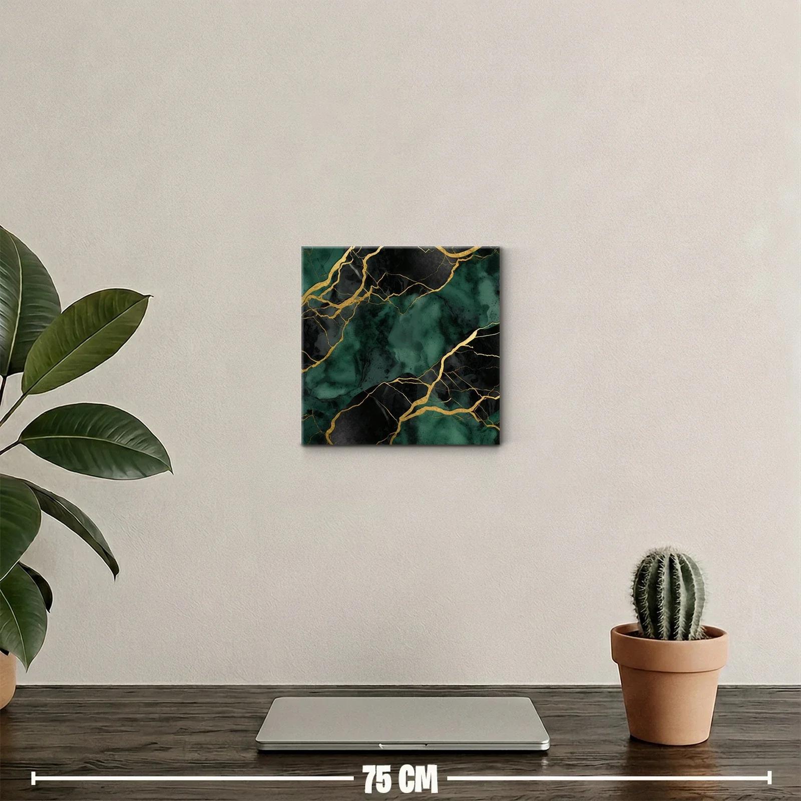 Arte moderno con efectos dorados y tonos esmeralda y negro — miniatura 2