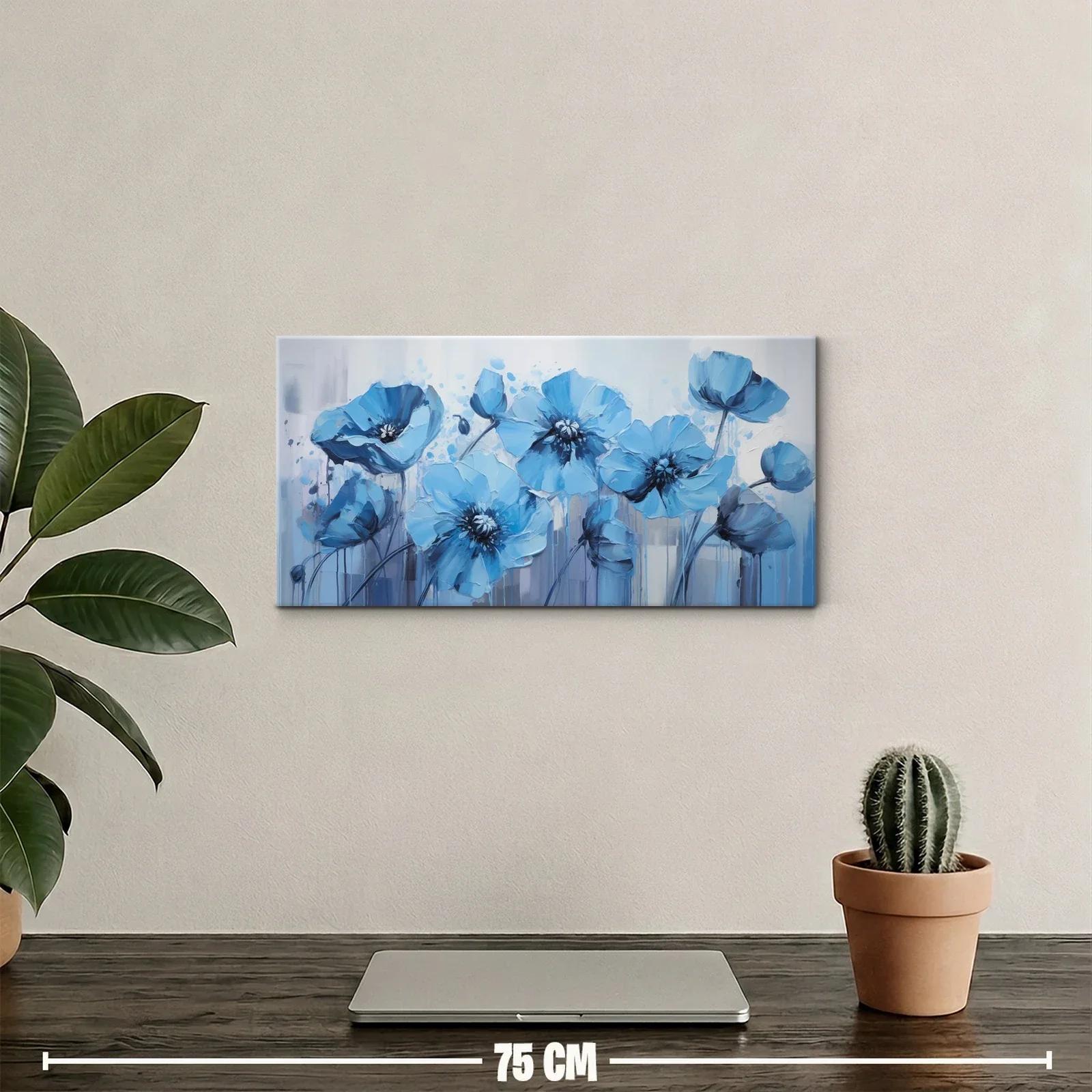 Cuadro amapolas azules con capullos redondeados — miniatura 2