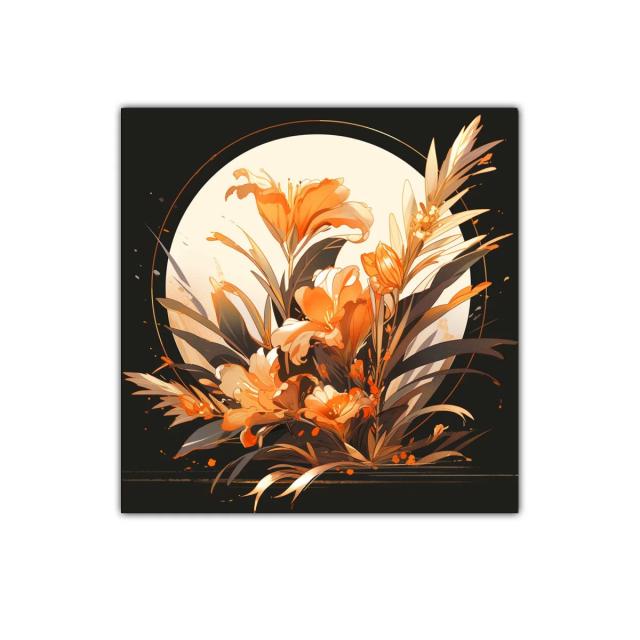 Composición floral brillante con fondo circular luminoso