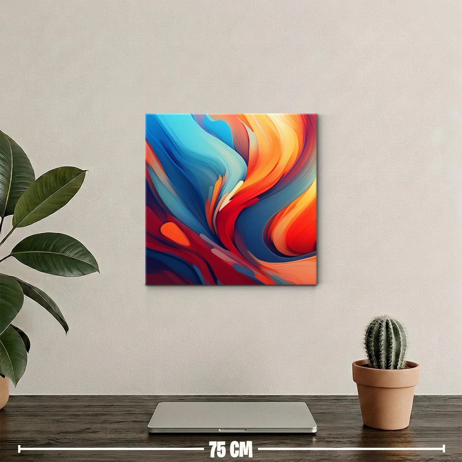 Composición fluida con vibrantes tonos rojos y azules — miniatura 2