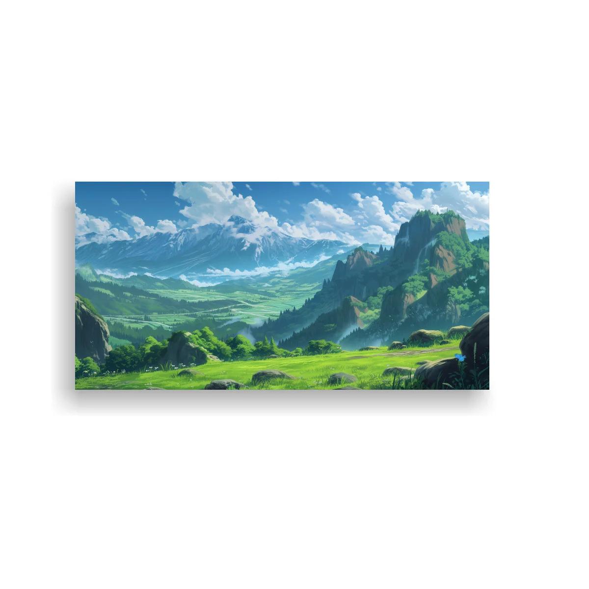 Cuadro paisaje de montaña con afloramientos rocosos