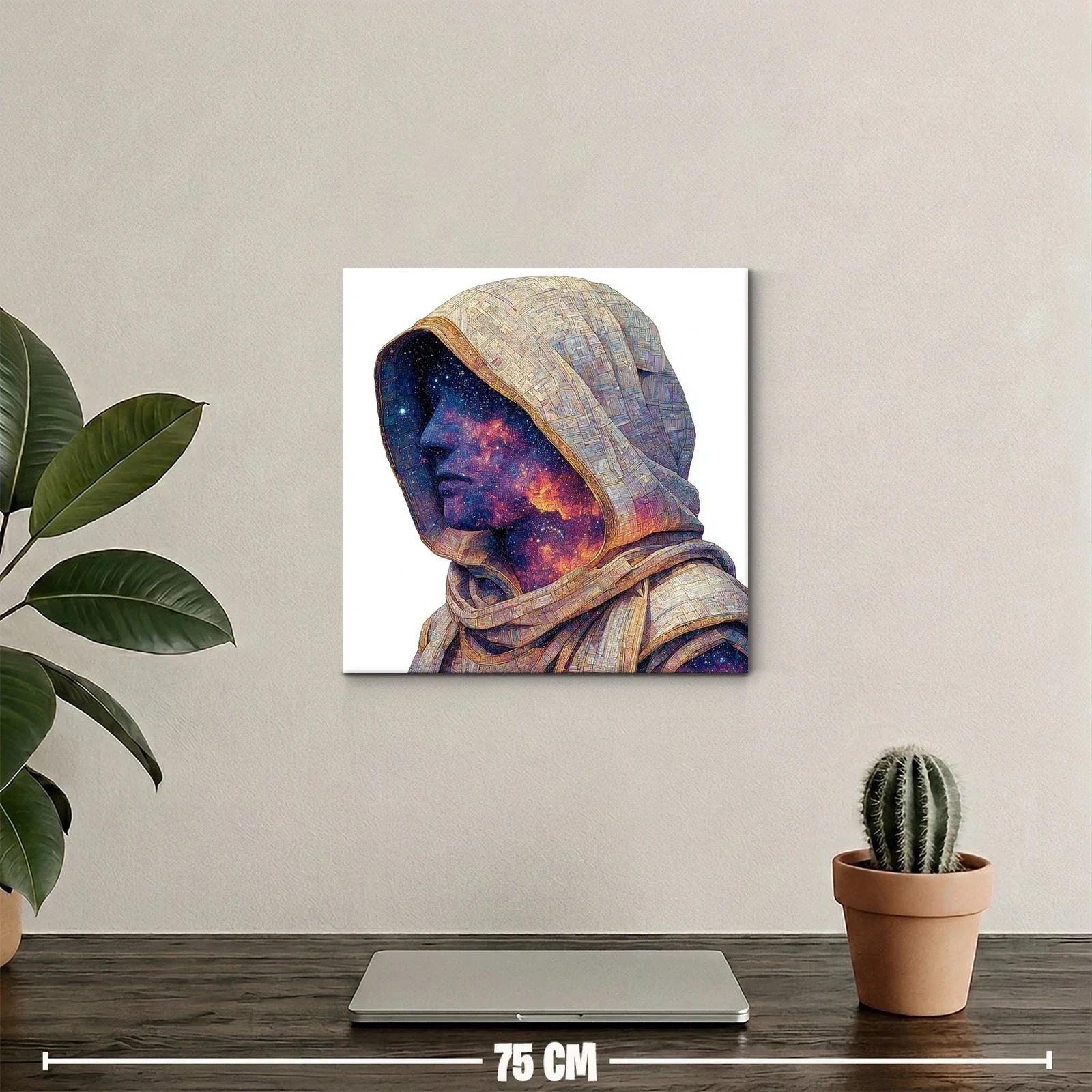 Retrato cósmico de figura con capucha y galaxias interiores — miniatura 2