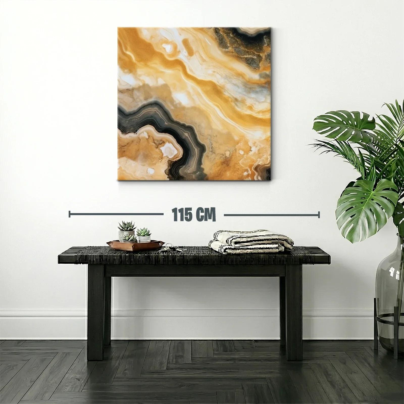 Arte abstracto con tonos cálidos y terrosos para interiores modernos — miniatura 2