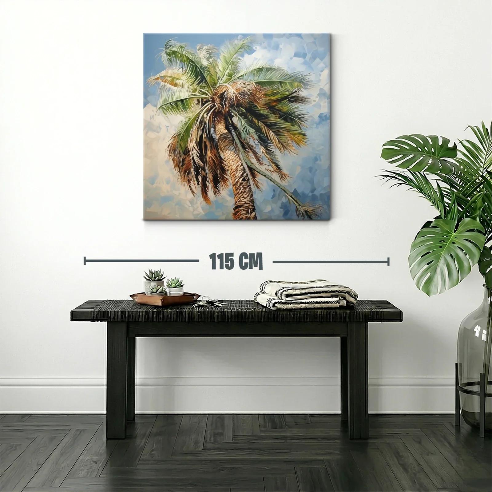 Palmera soleada con cielo azul brillante — miniatura 2