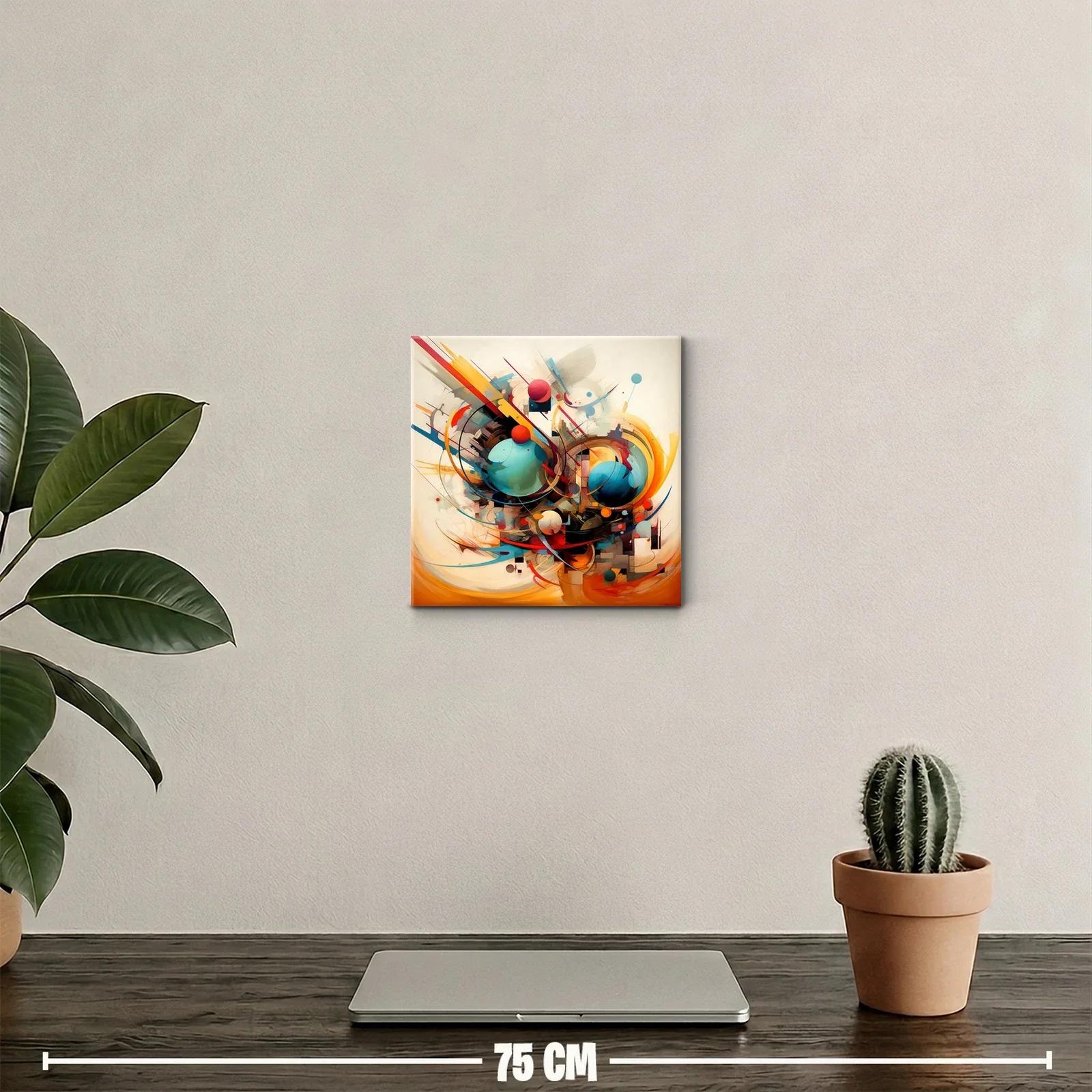 Composición dinámica con esferas y formas geométricas coloridas — miniatura 2