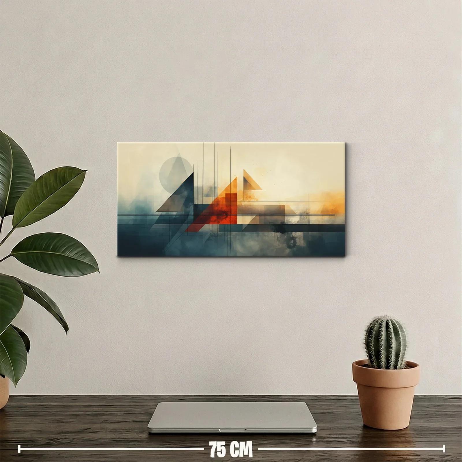 Cuadro geometría abstracta con niebla y luz superior — miniatura 2