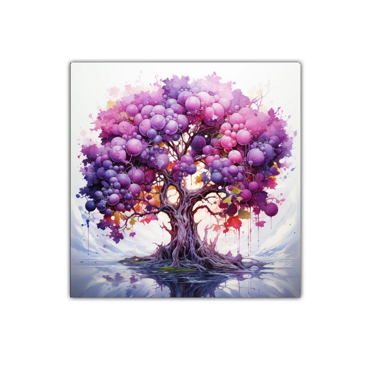 Árbol colorido con frutos en tonos violetas y rosas — imagen principal