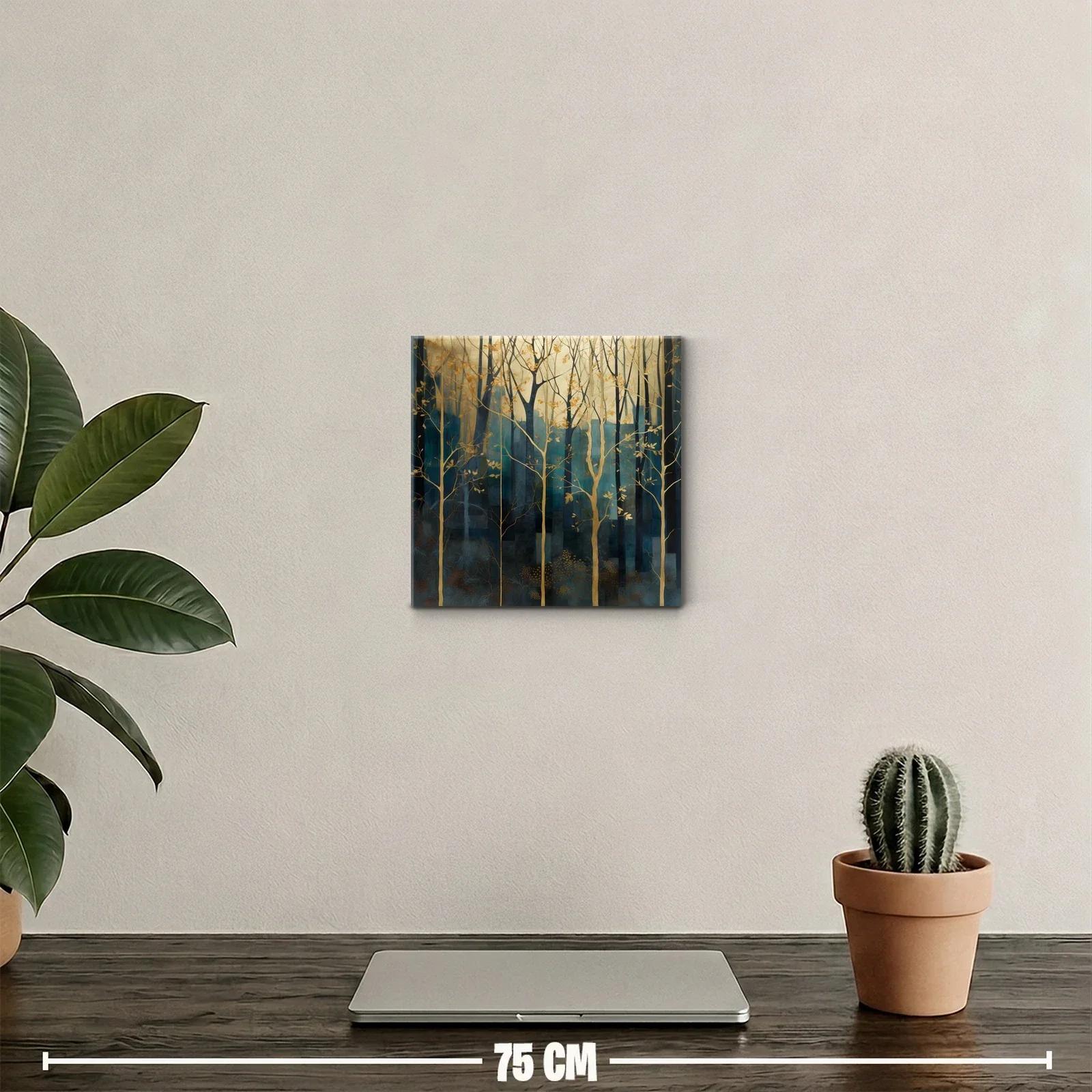 Bosque encantado con tonos dorados y azul profundo — miniatura 2