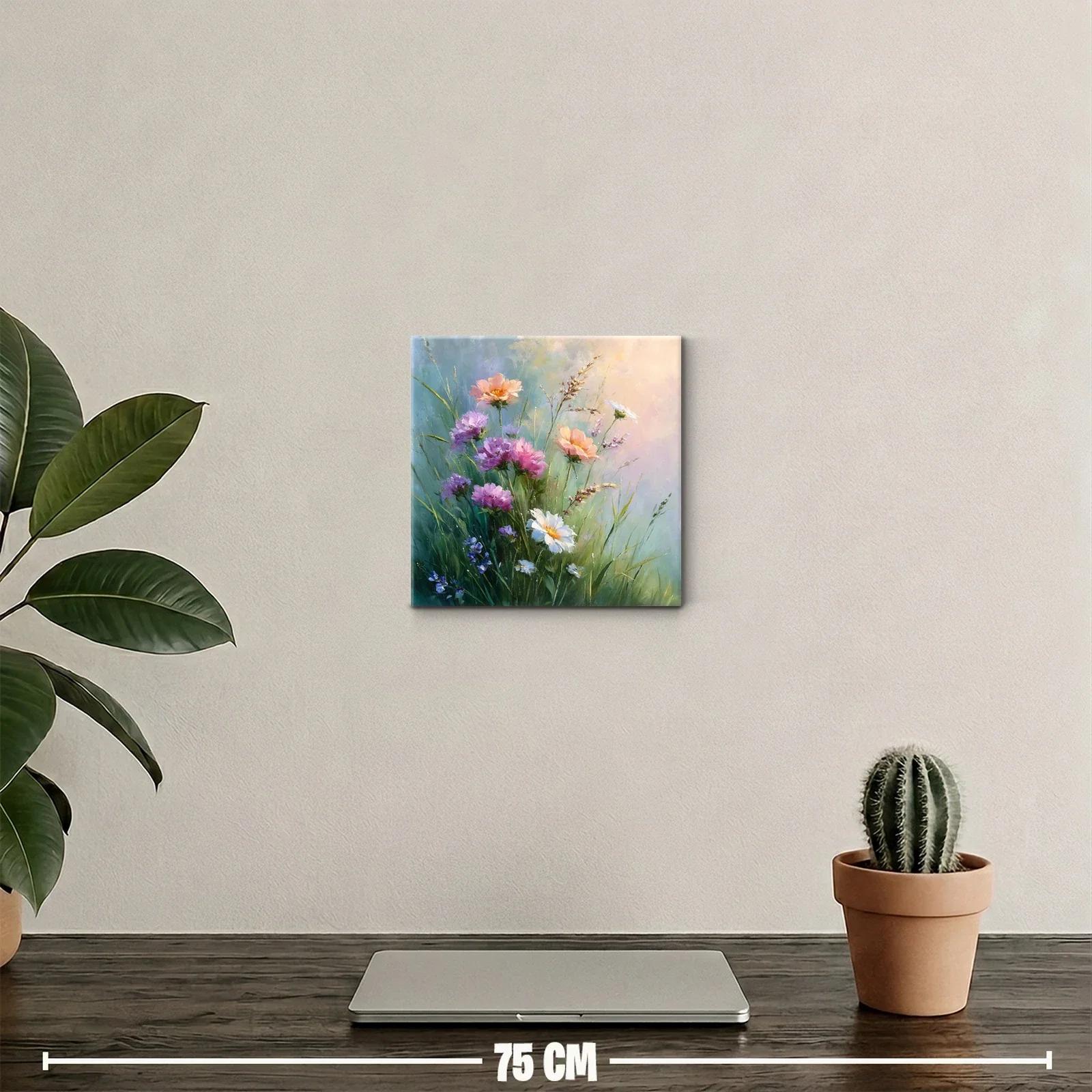 Cuadro decorativo con flores silvestres en tonos pastel — miniatura 2