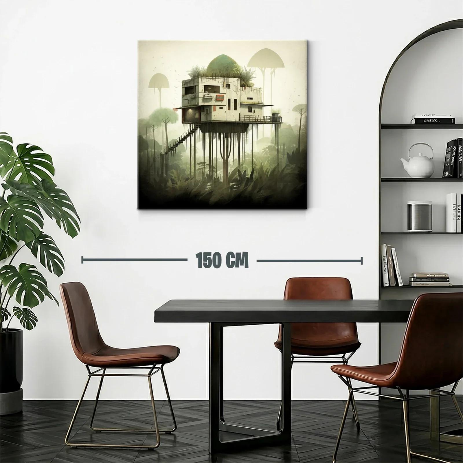 Casa elevada entre la naturaleza con ambiente misterioso — miniatura 2