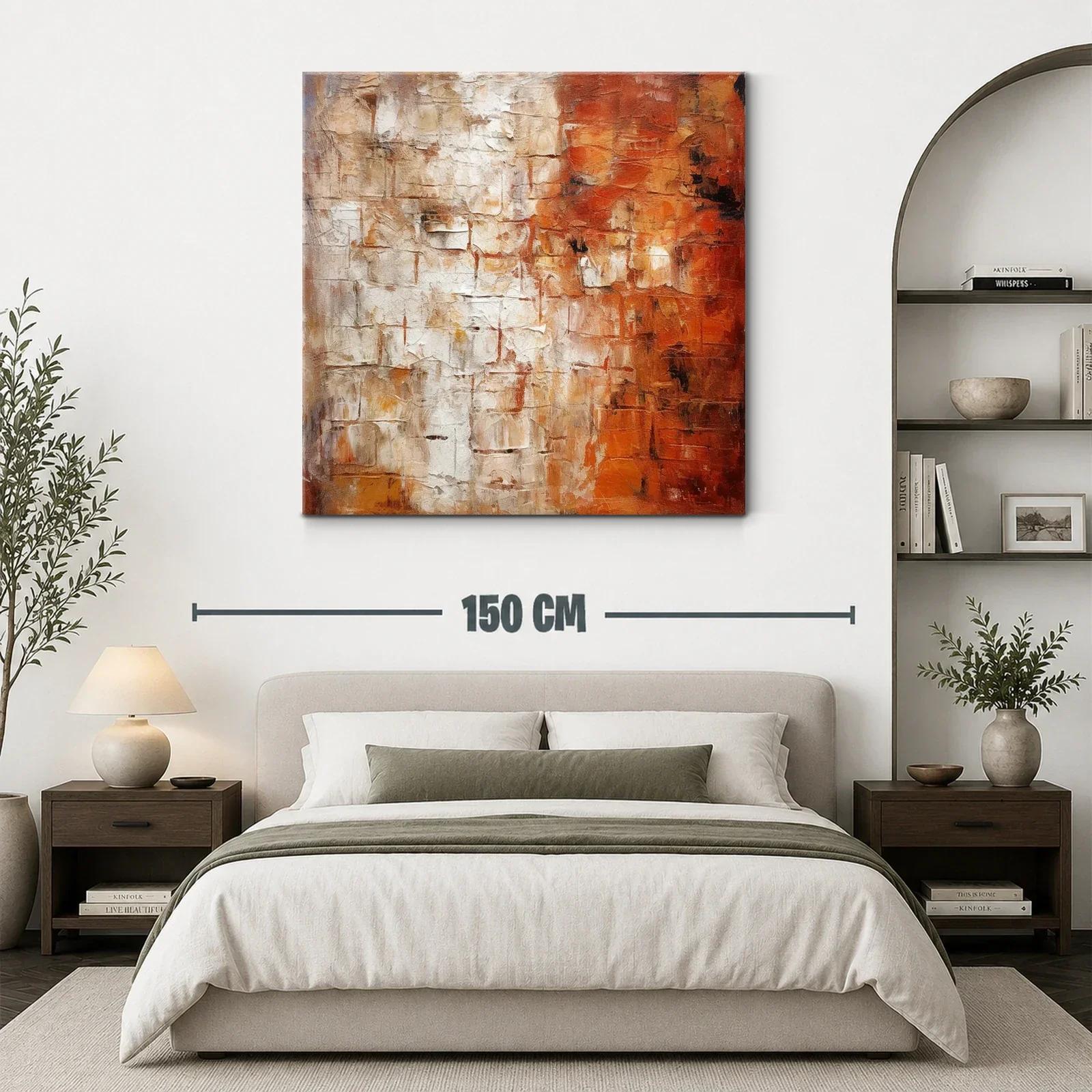 Cuadro abstracto con tonos cálidos y texturas envolventes — miniatura 3