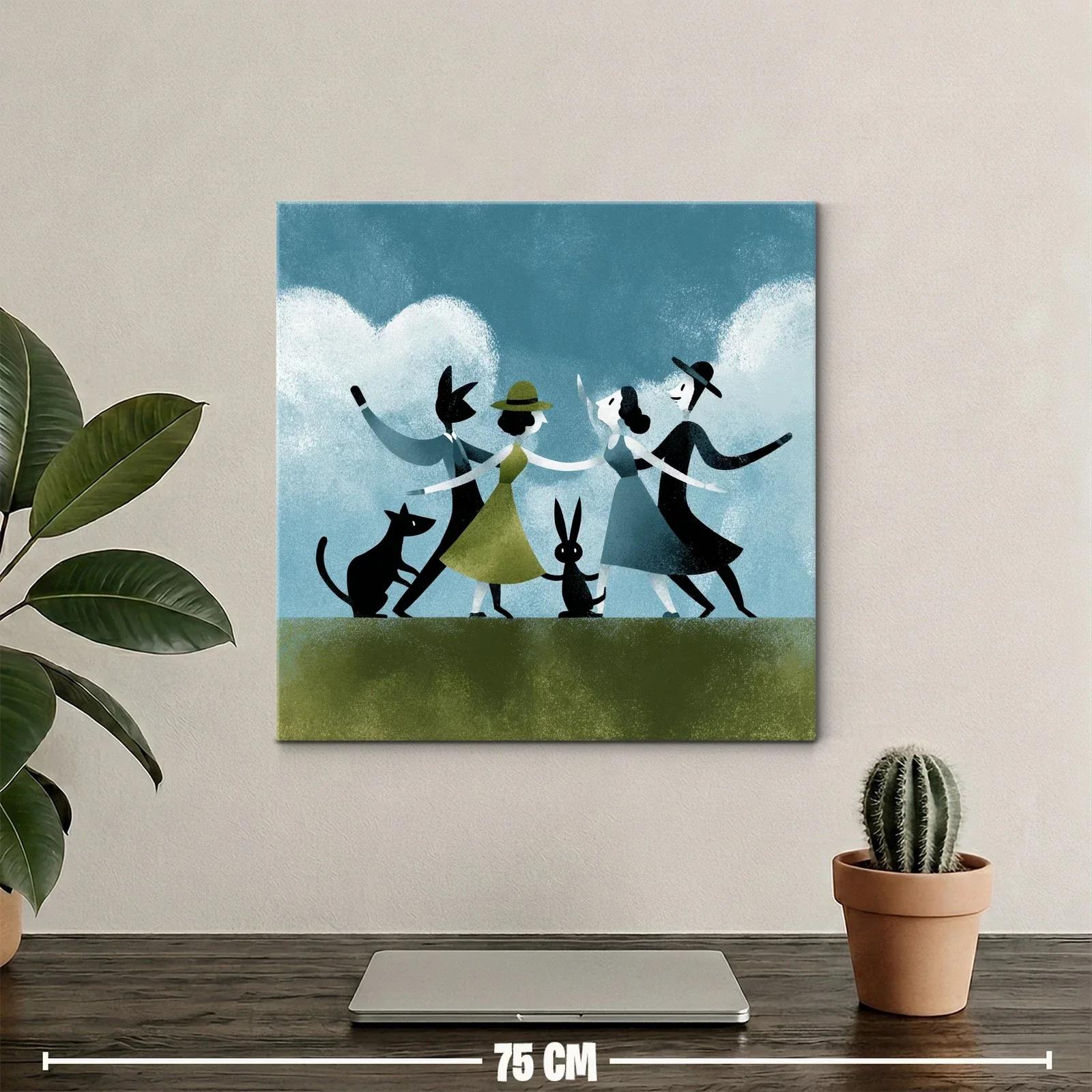 Danza Alegre con Animales en Tonos Suaves y Naturales — miniatura 2