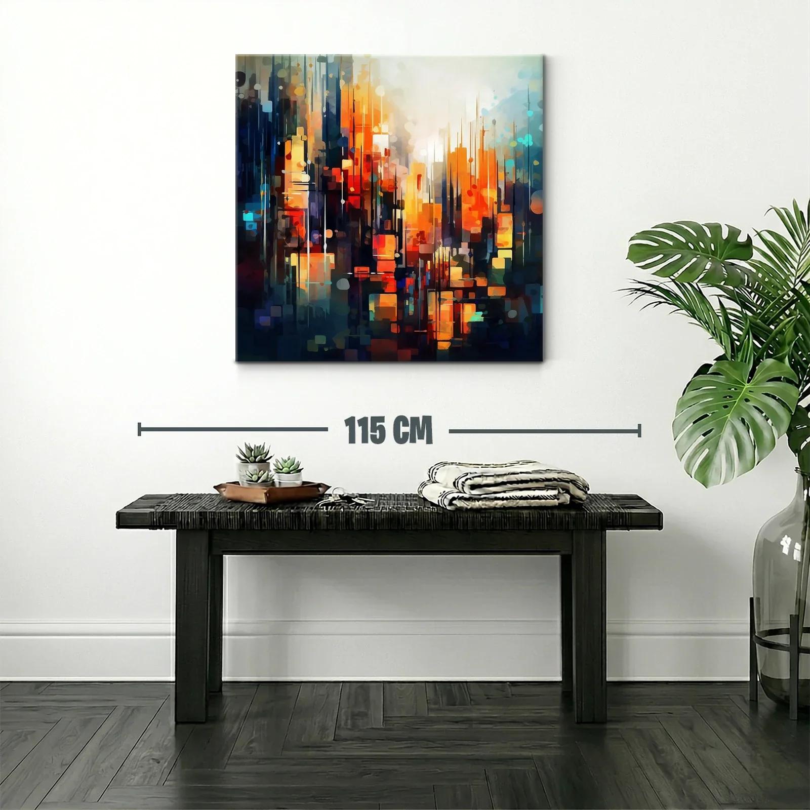 Abstracto urbano con vibrantes tonos cálidos y fríos equilibrados — miniatura 2