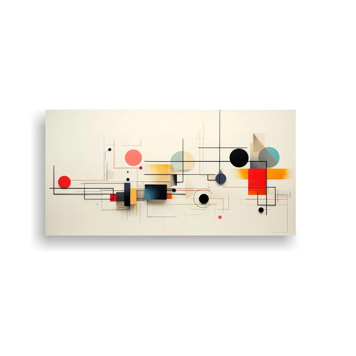 Cuadro composición geométrica abstracta con líneas finas y bloques — imagen principal