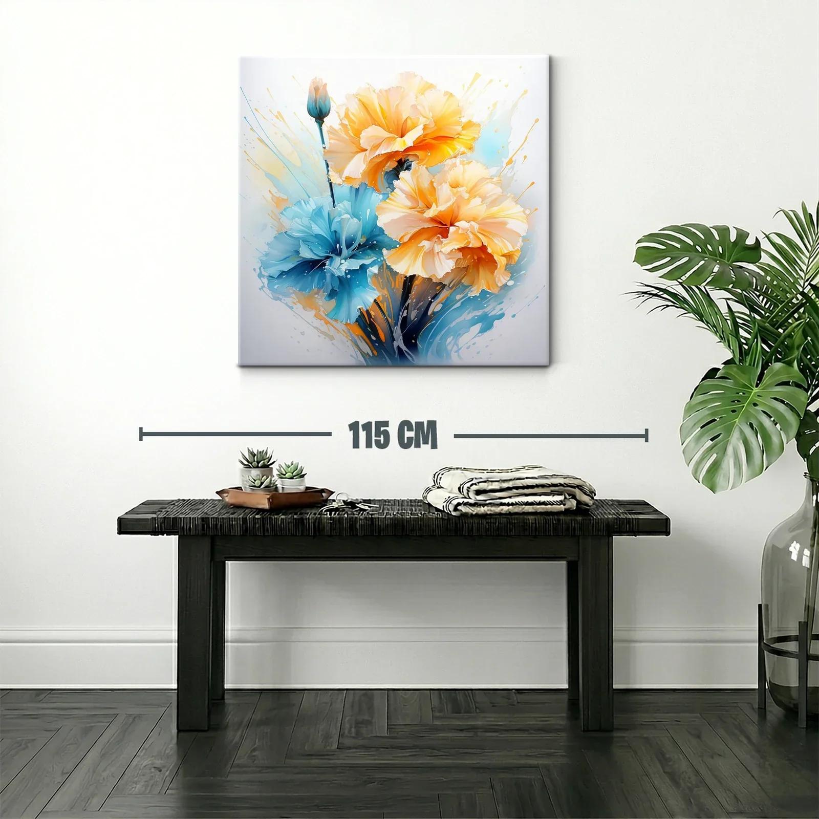 Flores vibrantes en tonos azul y amarillo cálido — miniatura 2