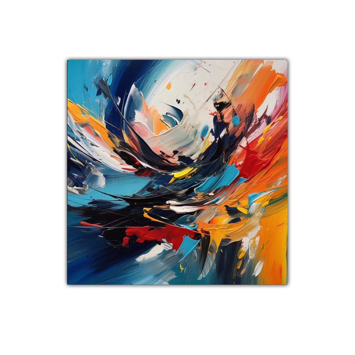 Cuadro abstracto con vibrantes colores y movimiento dinámico — imagen principal