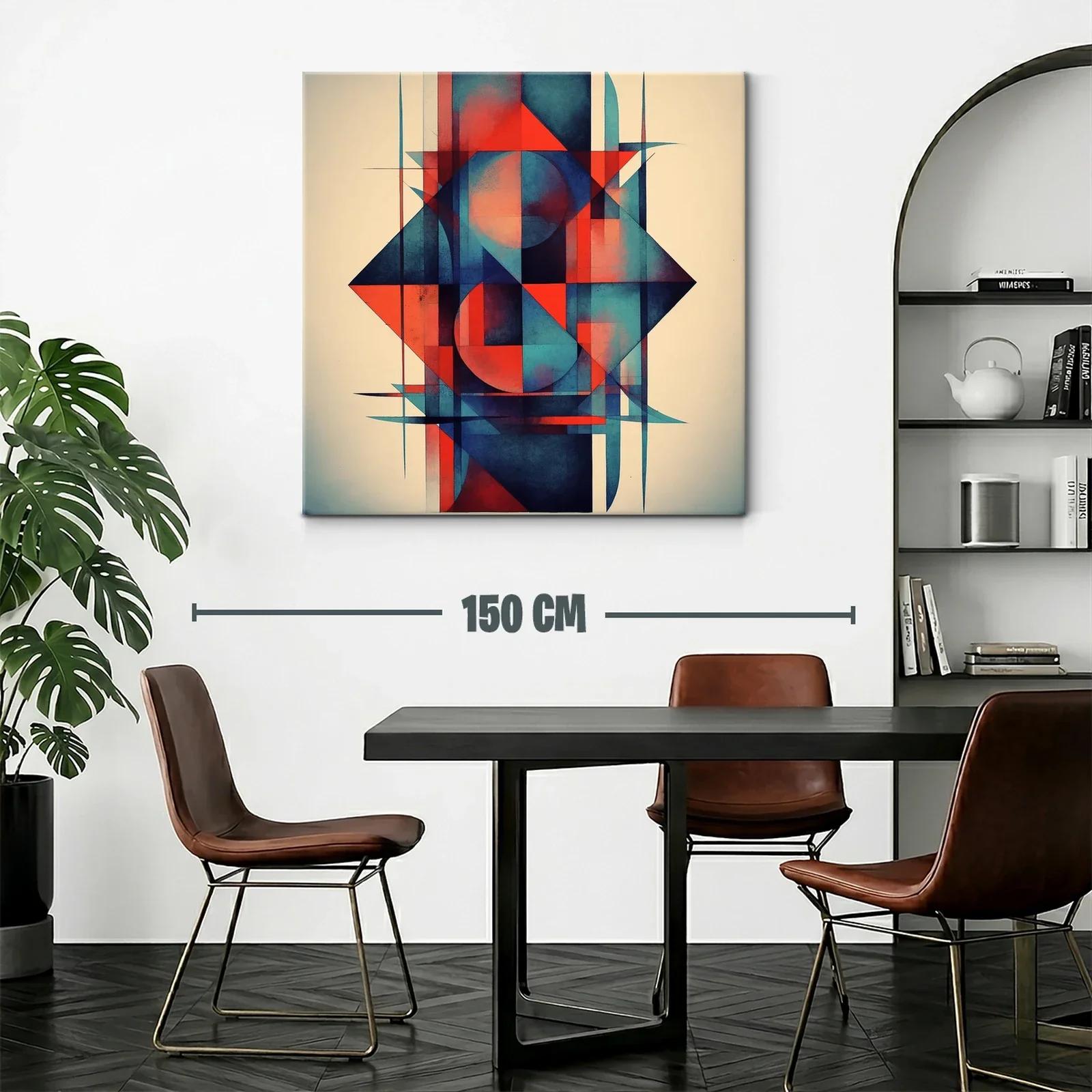 Composición geométrica vibrante en tonos rojo y azul — miniatura 2