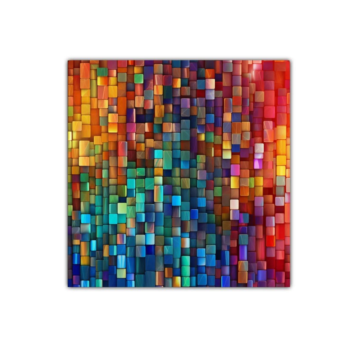 Composición abstracta con mosaico de colores vibrantes