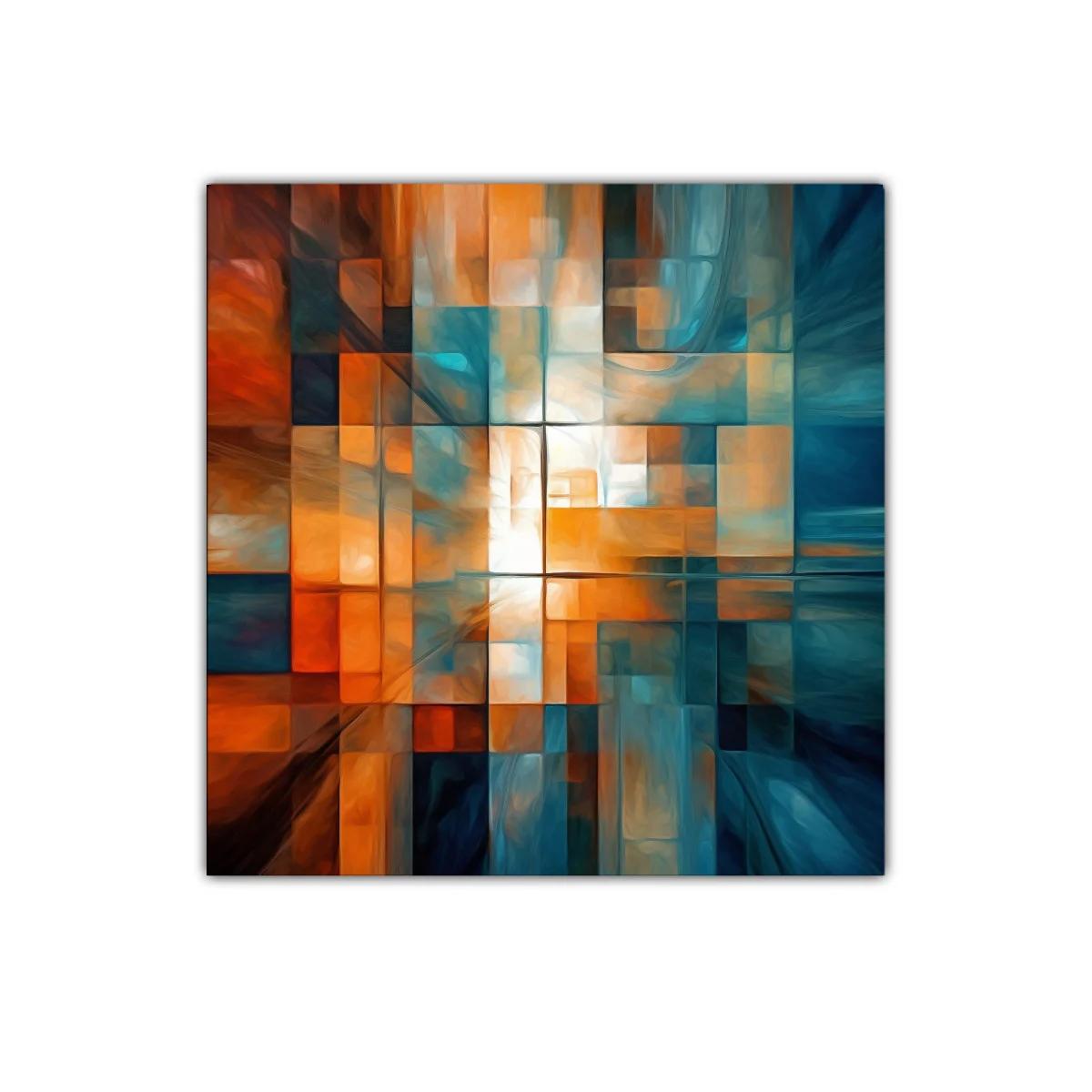 Composición abstracta en tonos cálidos y fríos para espacios modernos — imagen principal