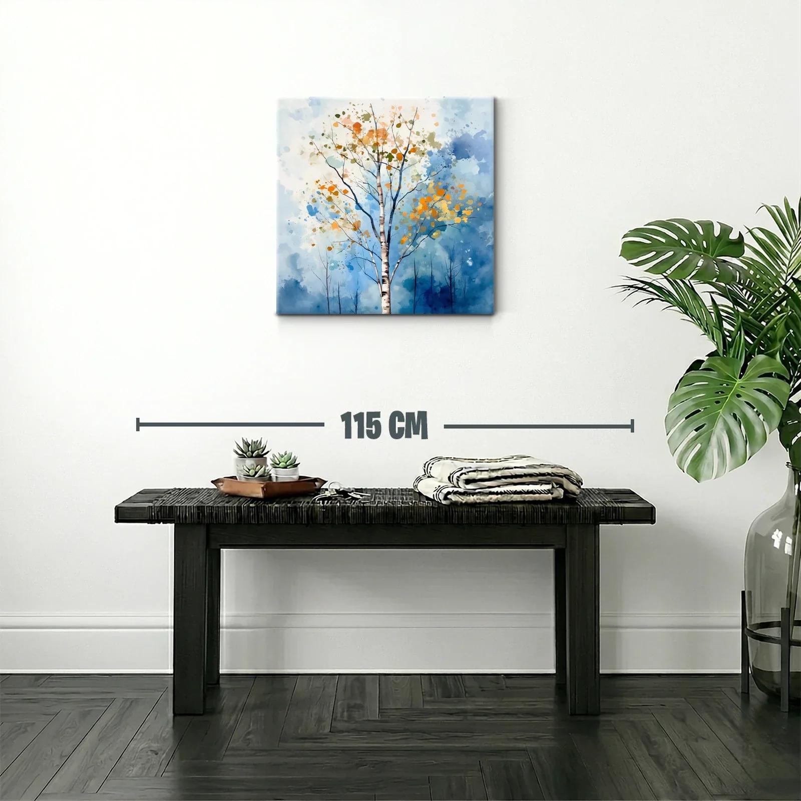 Árbol otoñal entre cielos azules y tonos cálidos — miniatura 2