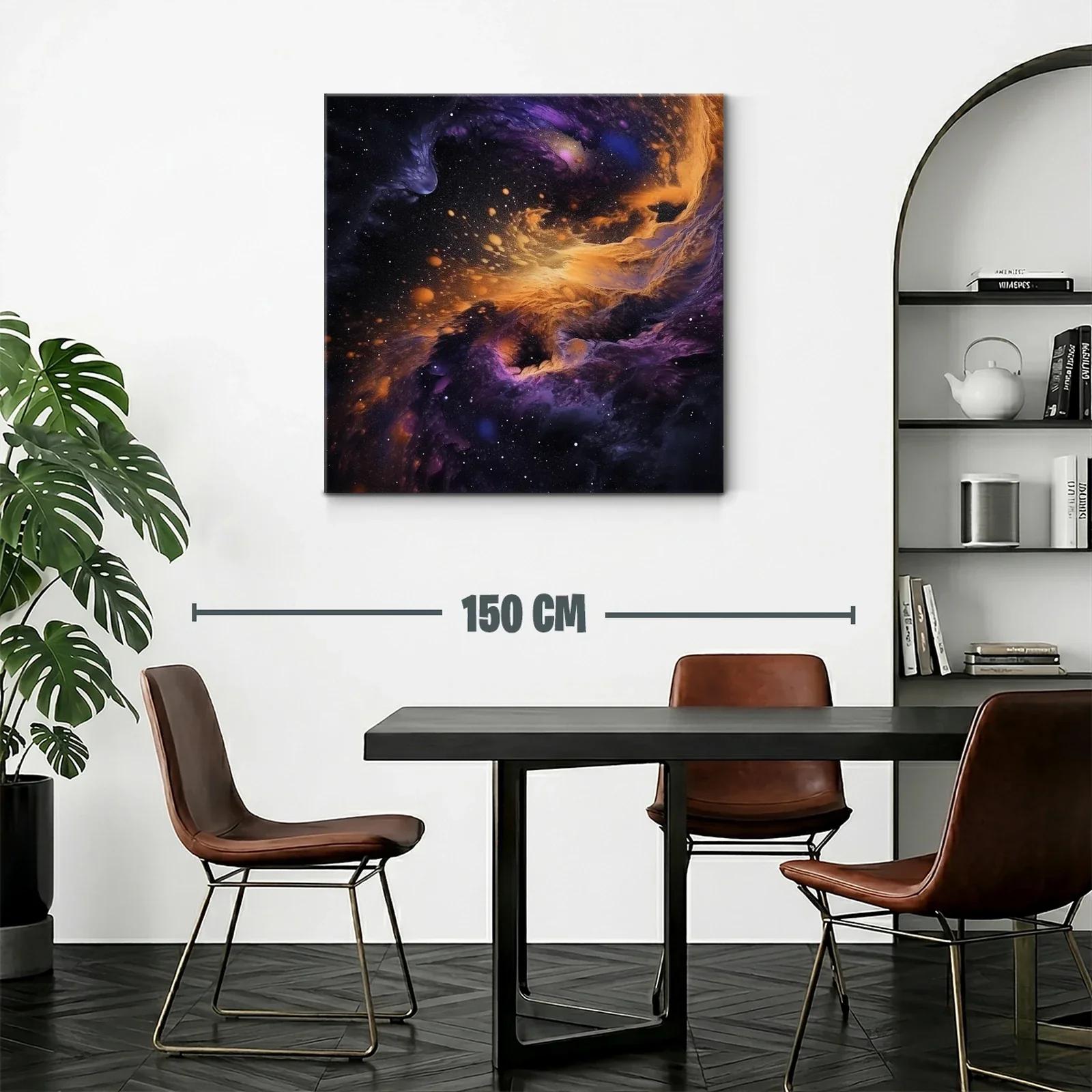 Explosión de galaxias con tonos violetas y dorados — miniatura 2