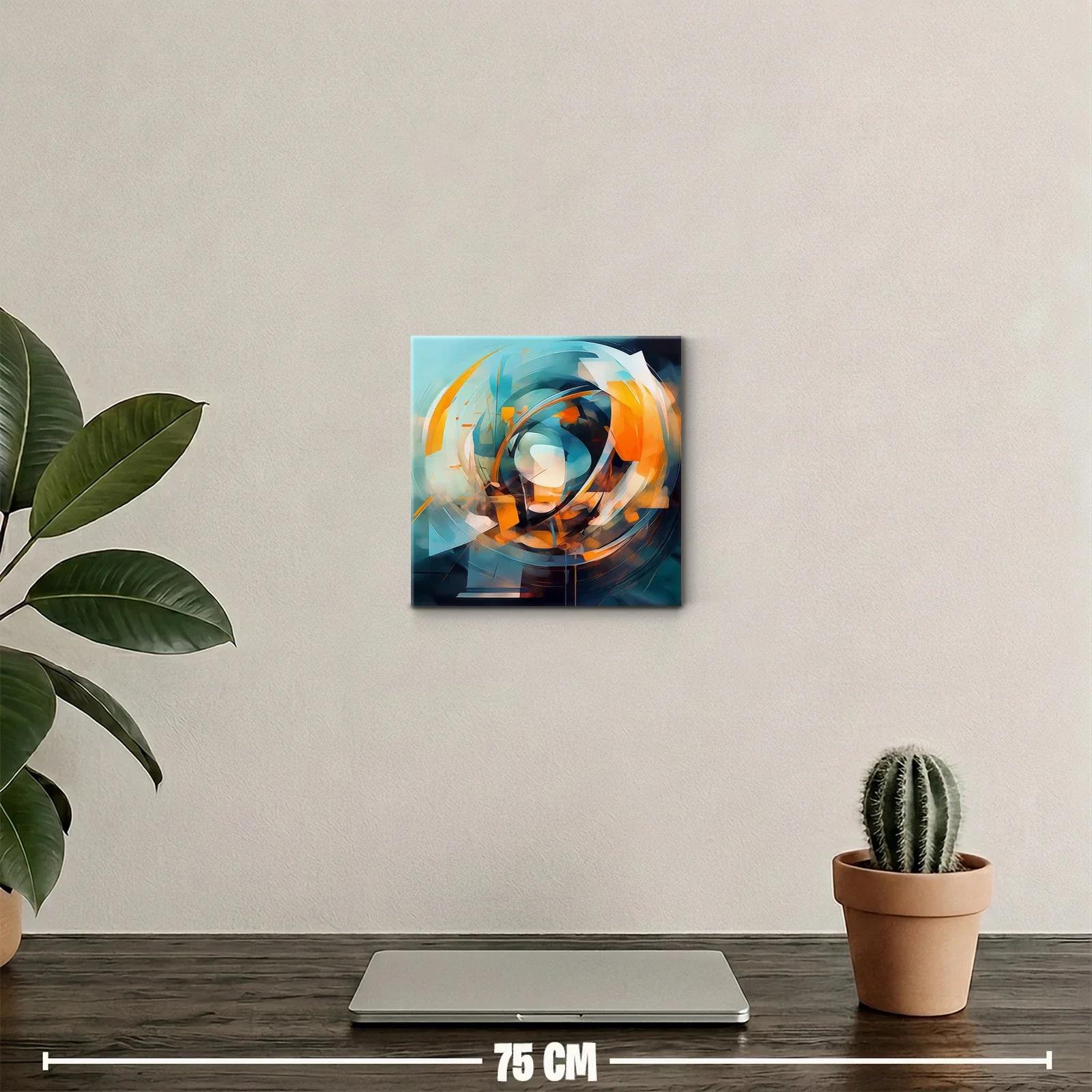 Composición abstracta en tonos naranja y azul vibrante — miniatura 2