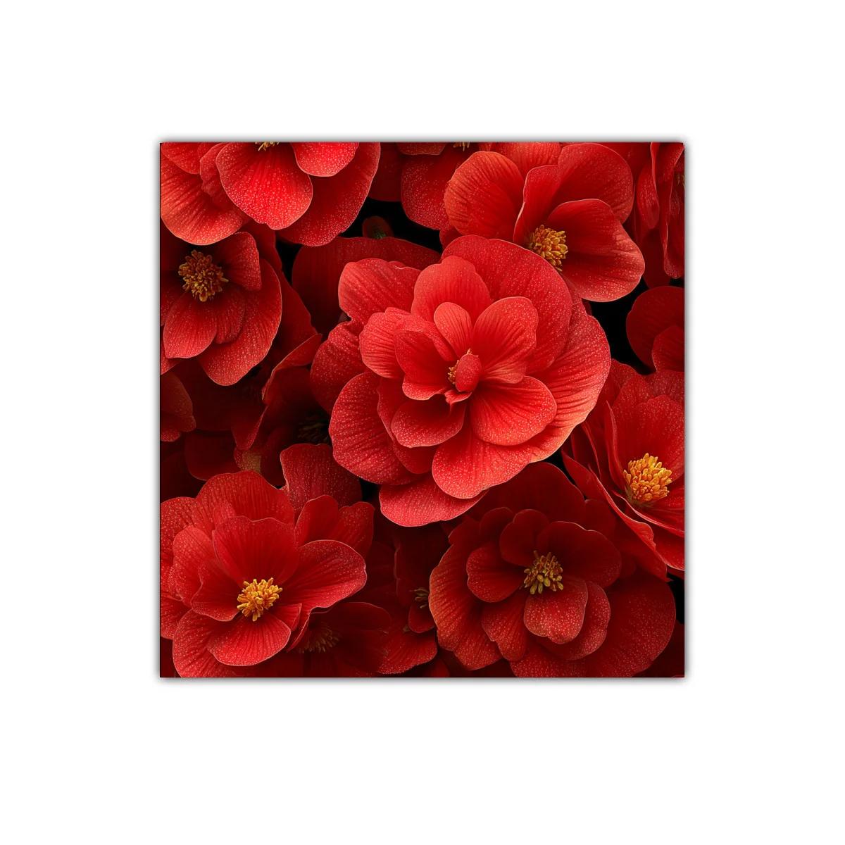 Cuadro Floral con Flores Rojas Vibrantes y Detalladas — imagen principal