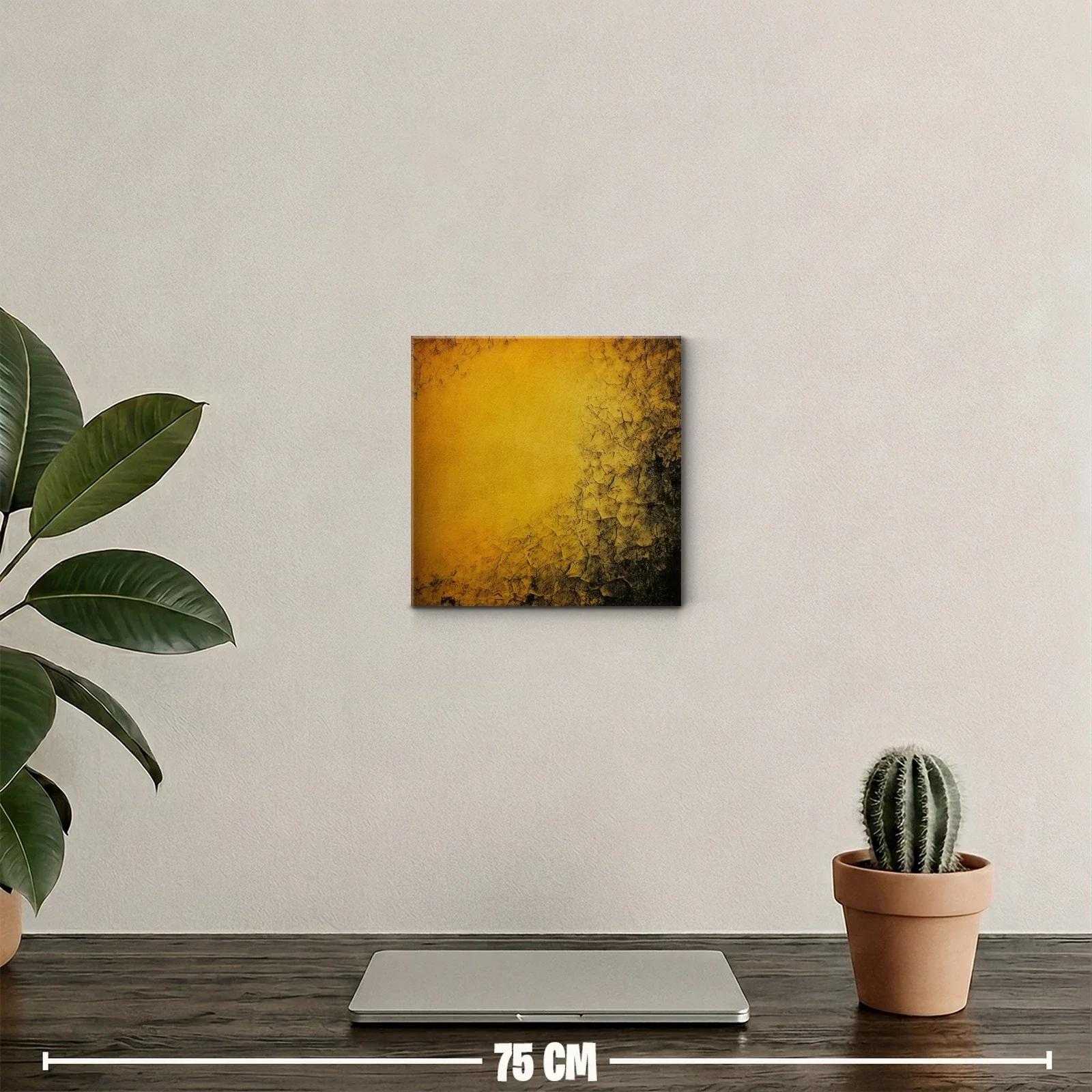 Cuadro decorativo con textura envejecida en tonos dorados y negros — miniatura 2
