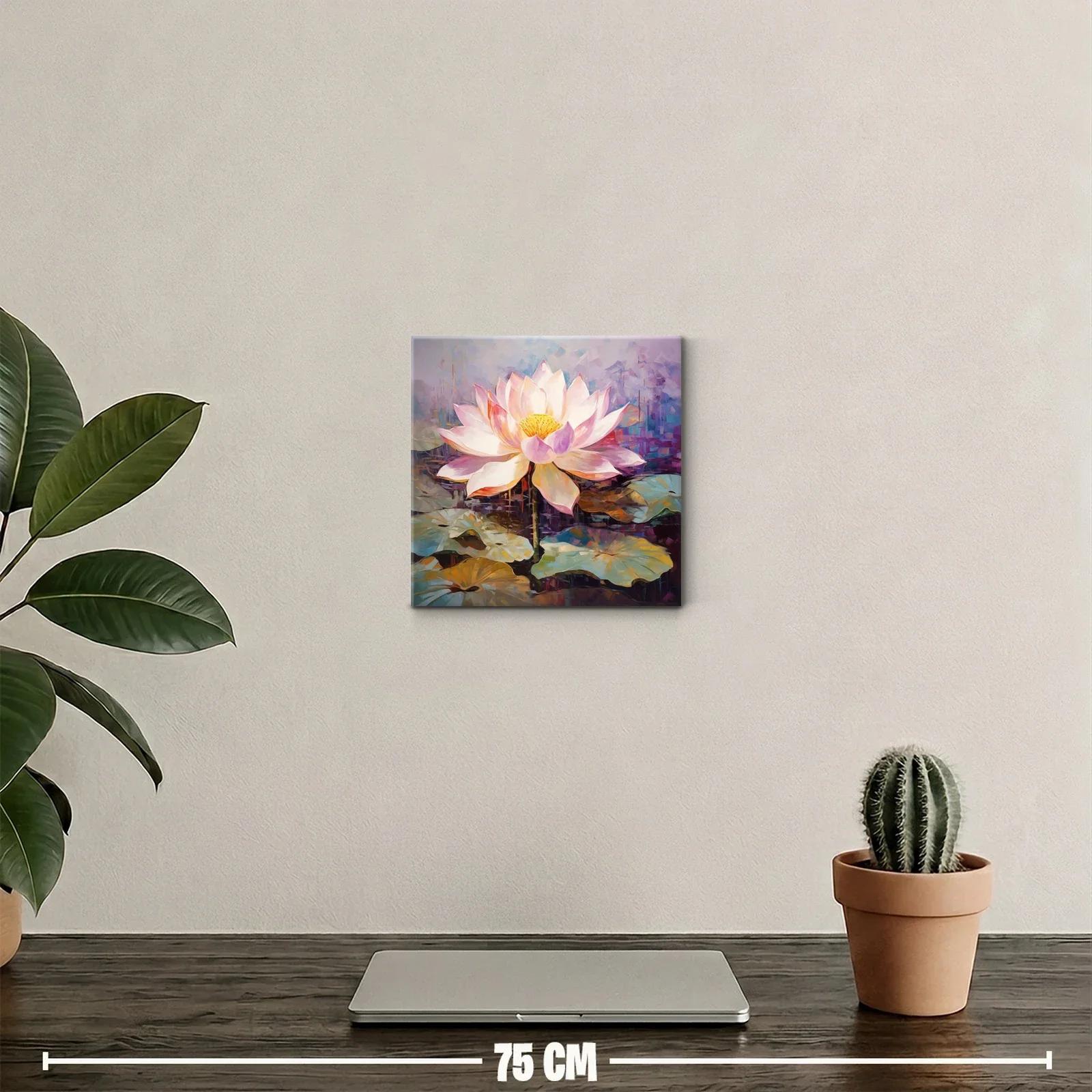 Flor de loto luminosa con tonos cálidos y fríos en armonía — miniatura 2