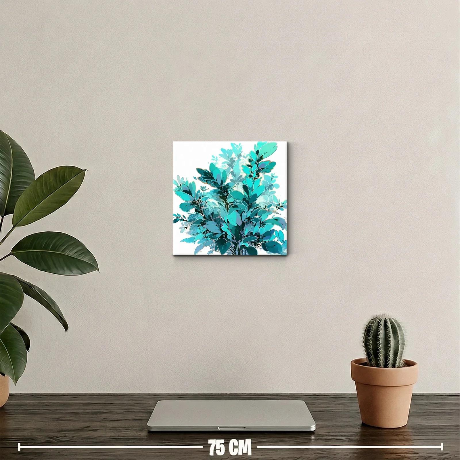 Cuadro decorativo de follaje azul turquesa vibrante — miniatura 2