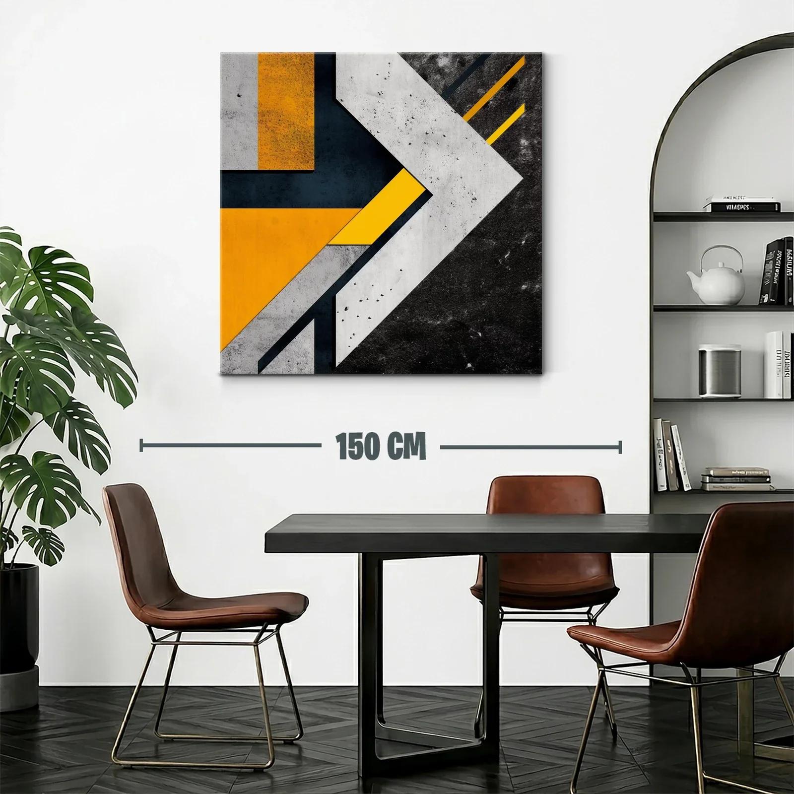 Composición geométrica con tonos amarillos y negros — miniatura 2