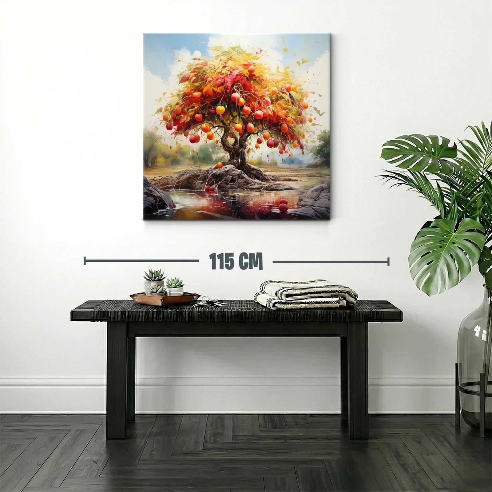 Árbol frutal con tonos cálidos en paisaje sereno — miniatura 2