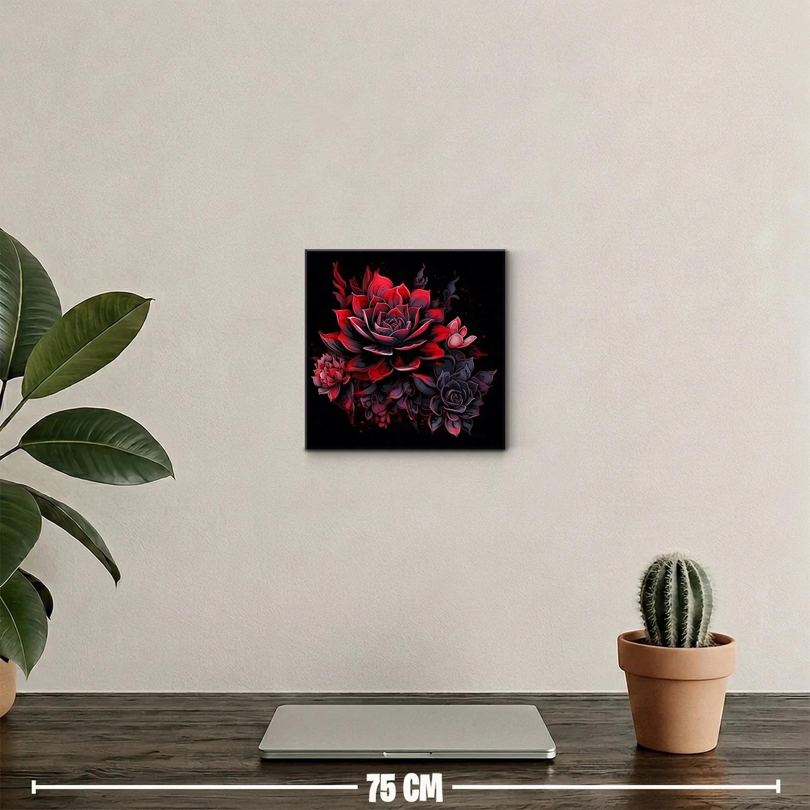 Ramo de flores vibrantes en tonos rojos y negros — miniatura 2