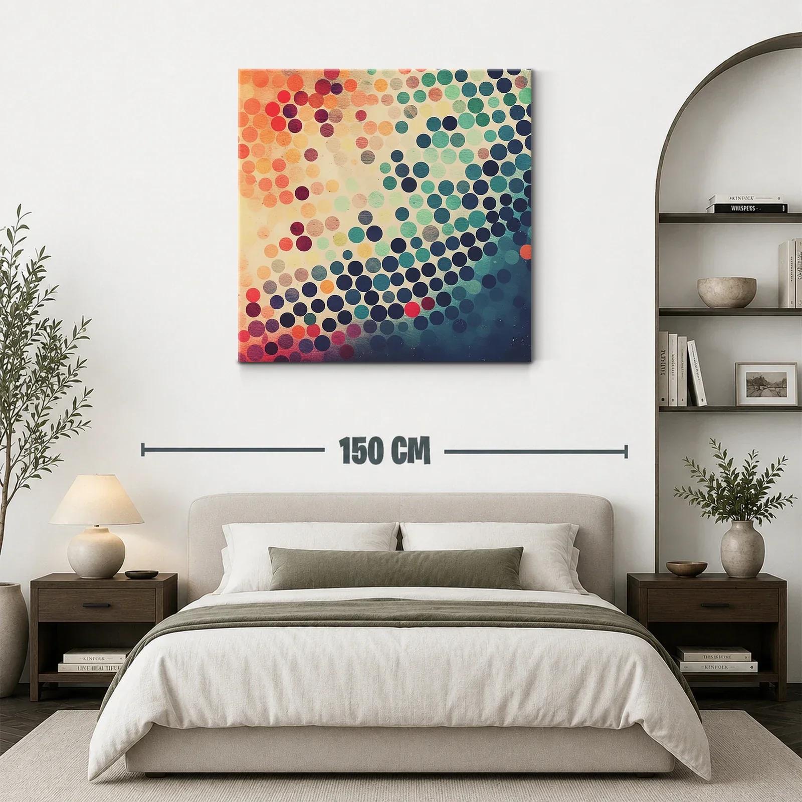 Composición abstracta de círculos en tonos cálidos y fríos — miniatura 3