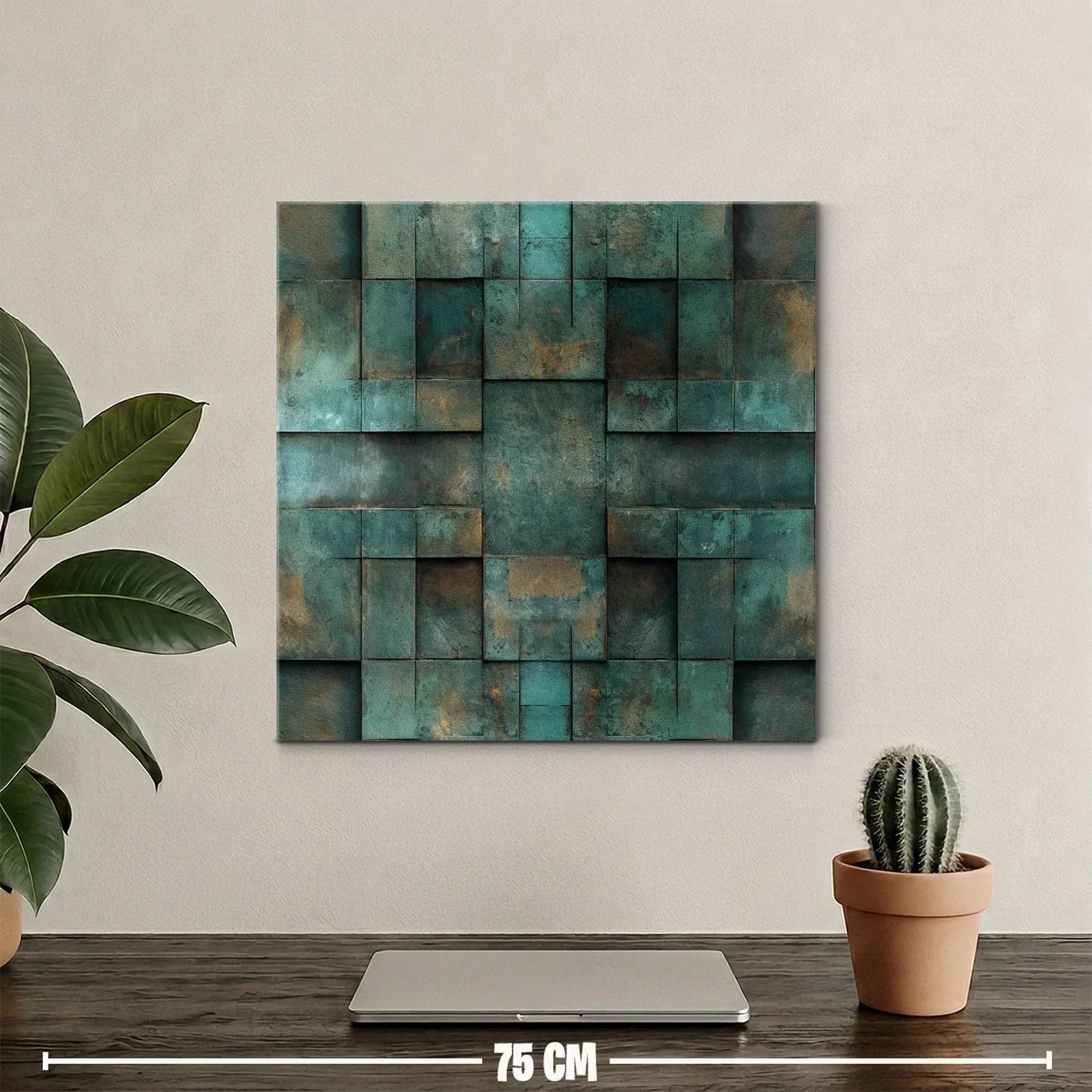 Composición abstracta en tonos verdes y ocres — miniatura 2
