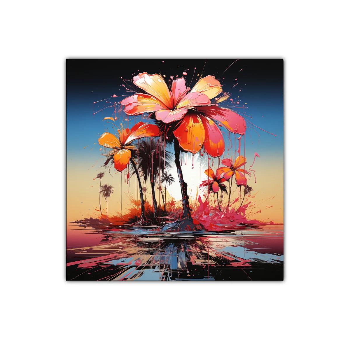 Flores vibrantes con fondo degradado al atardecer — imagen principal