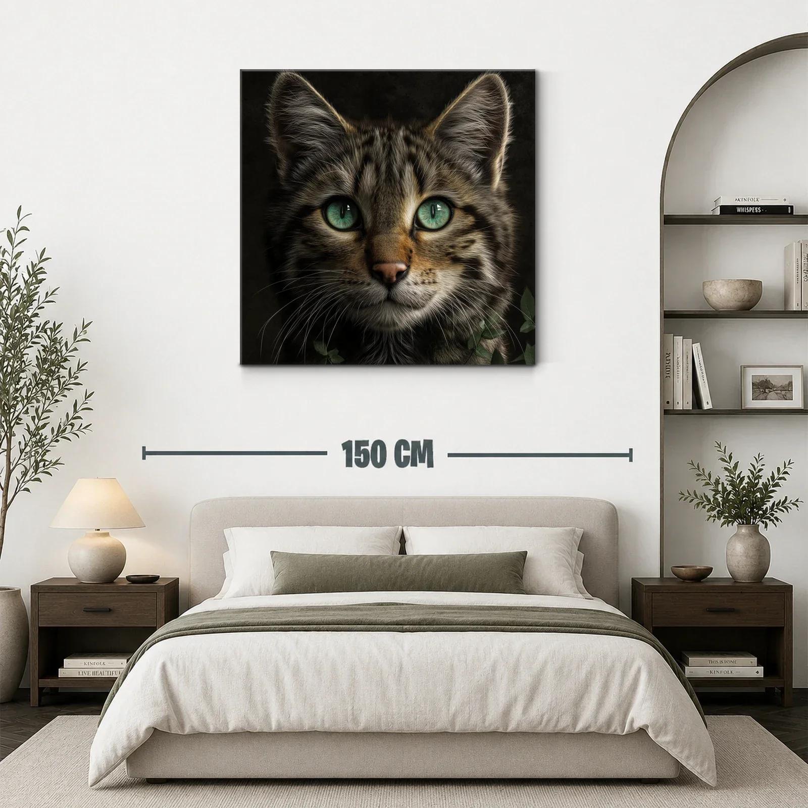 Retrato fascinante de un gato con ojos verdes intensos — miniatura 3