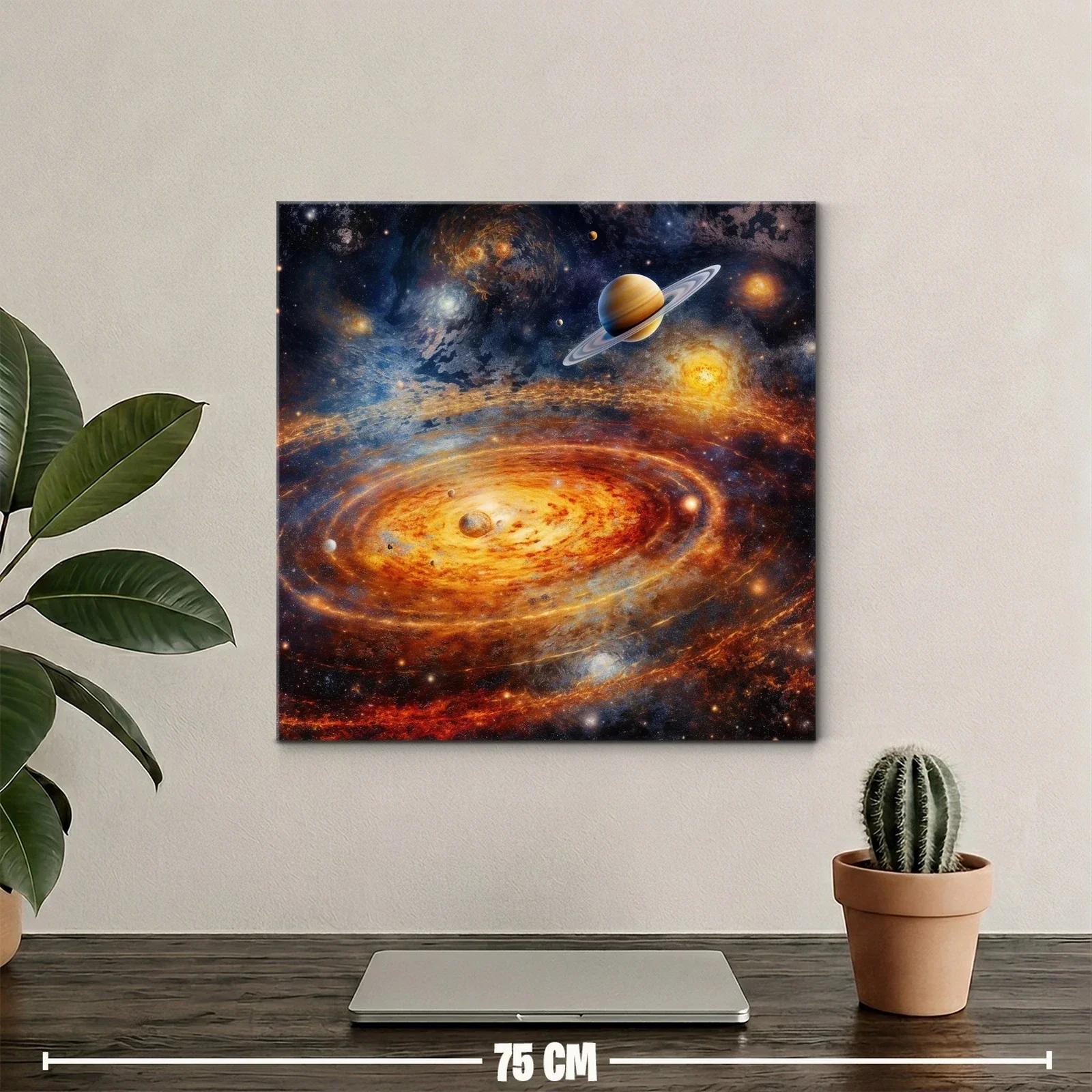 Galaxia en expansión con planetas y destellos cósmicos — miniatura 2