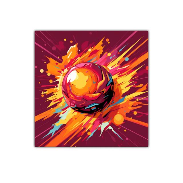 Explosión de colores vibrantes con esfera dinámica