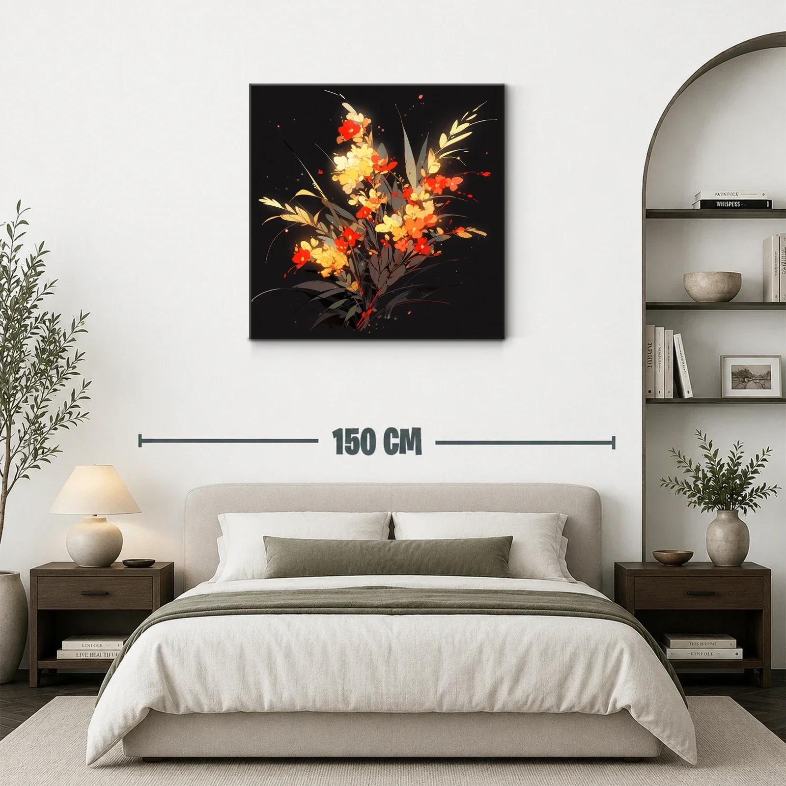 Flores vibrantes con luz cálida sobre fondo oscuro — miniatura 3