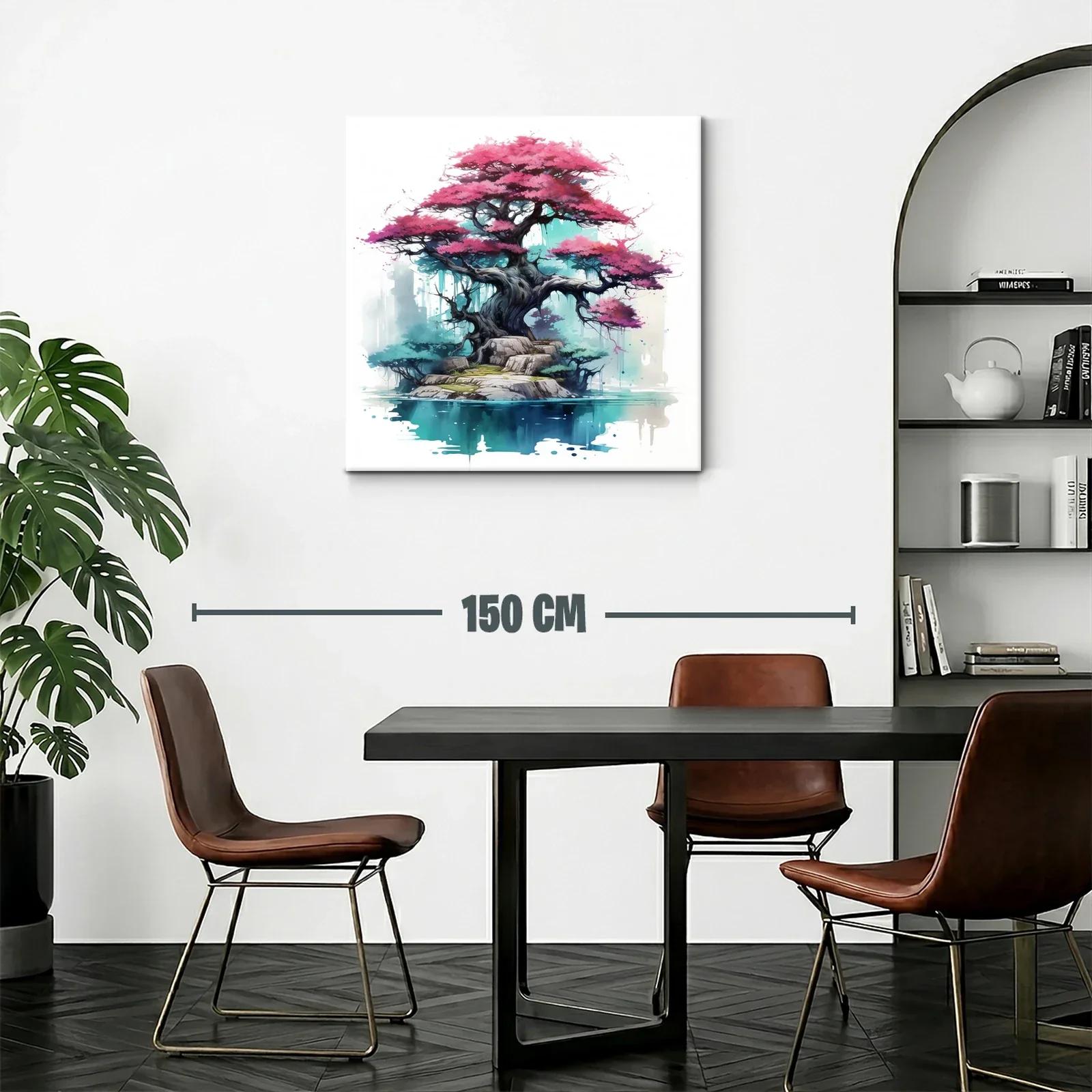 Árbol de sakura sobre isla en oasis sereno y místico — miniatura 2