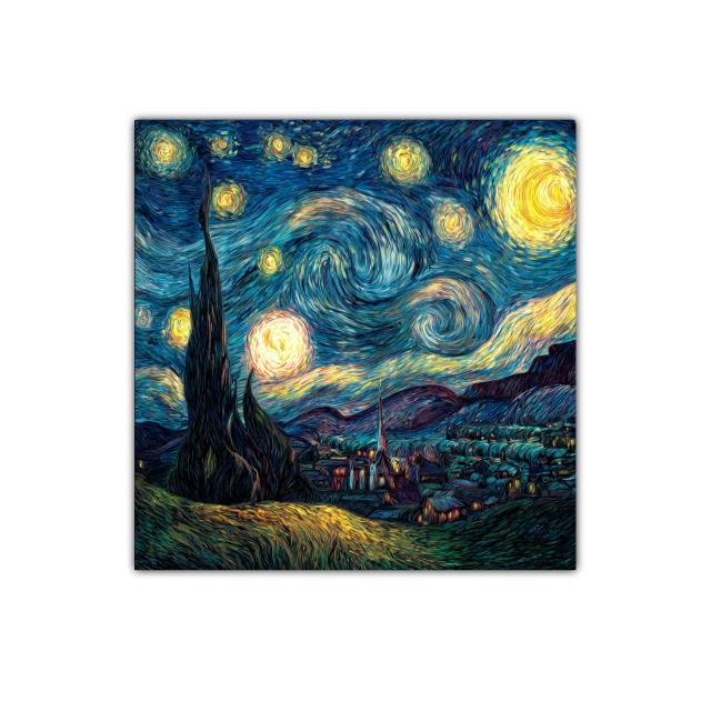 Noche estrellada con cielo vibrante y paisaje nocturno