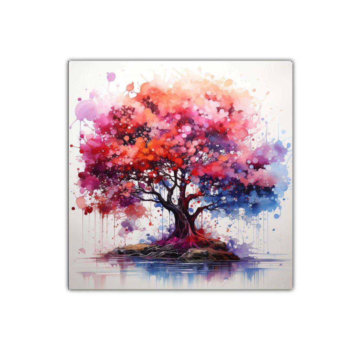 Árbol vibrante con tonos cálidos y frescos para decoración — imagen principal