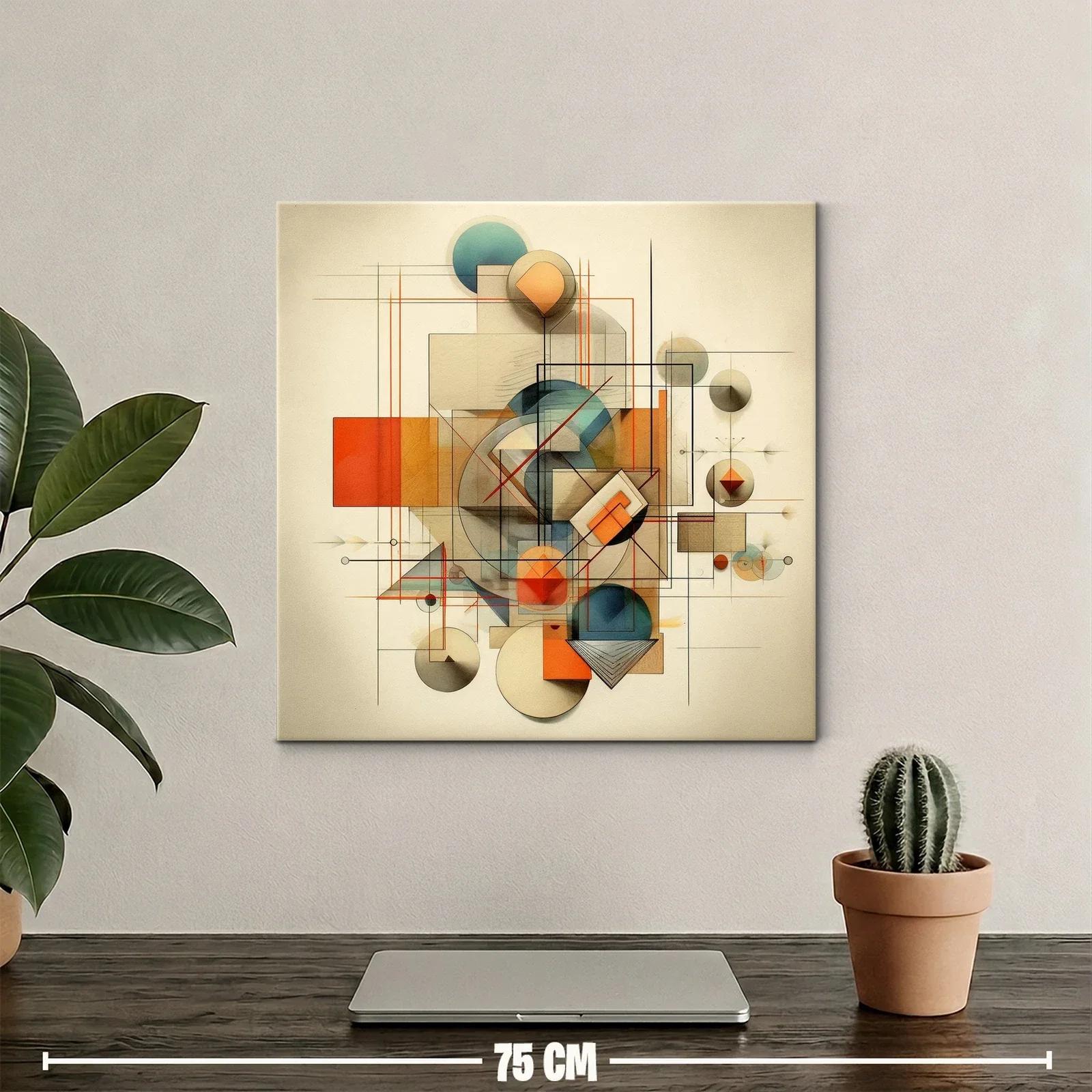 Composición geométrica moderna con tonos cálidos y fríos — miniatura 2