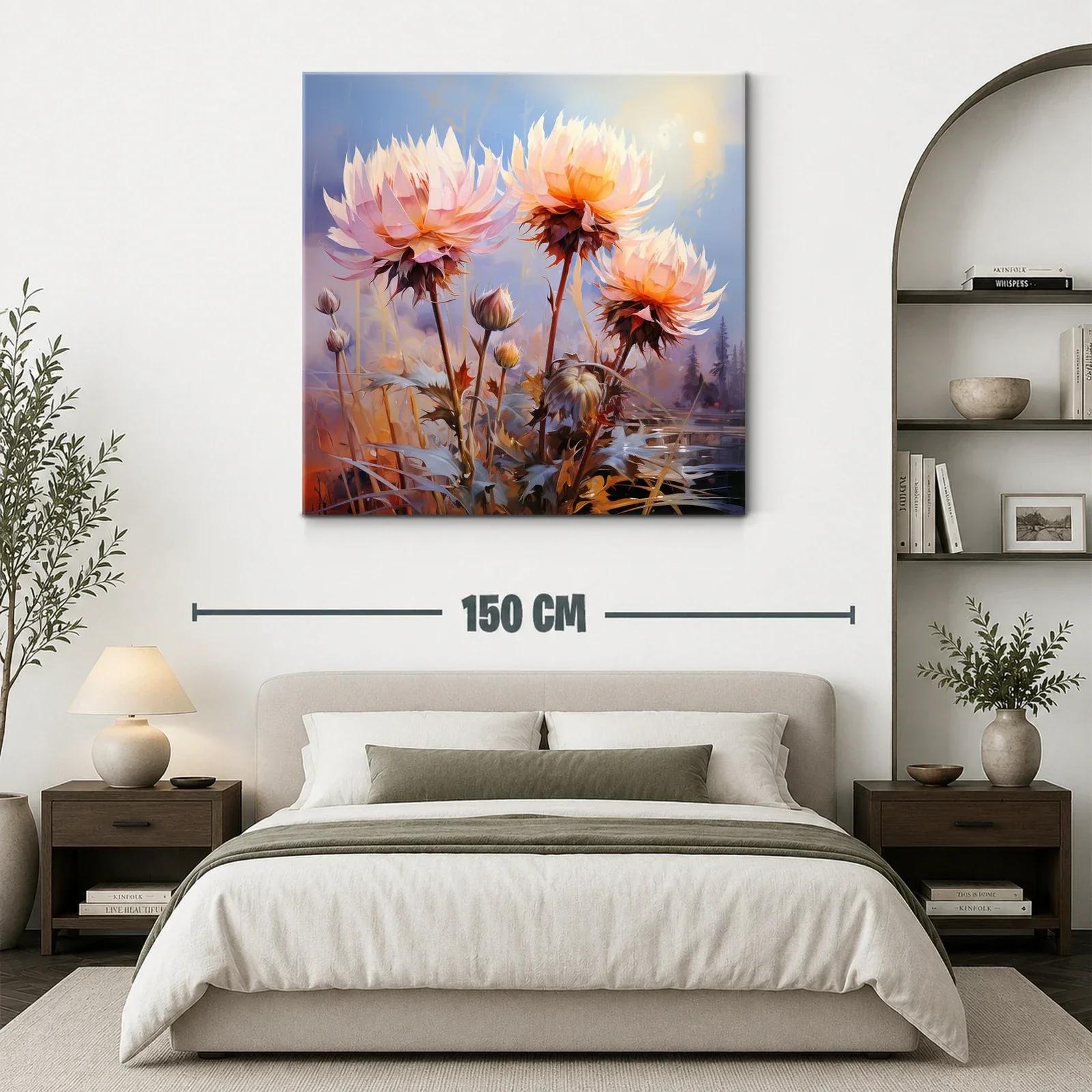 Flores luminosas en amanecer sereno con tonos cálidos — miniatura 3