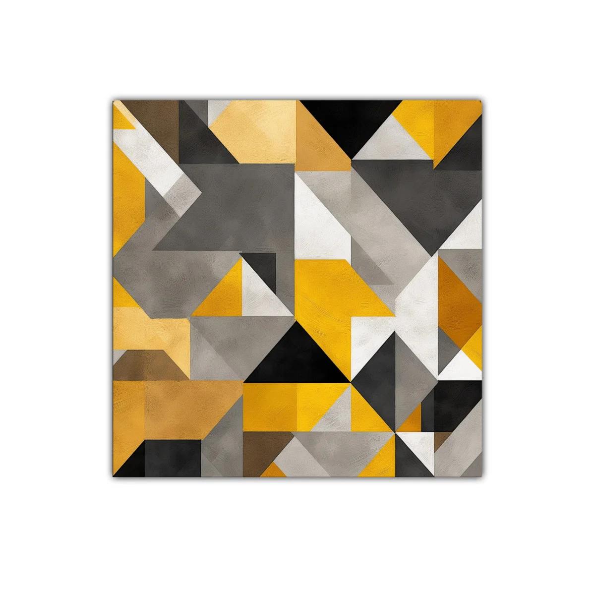 Composición geométrica moderna en tonos amarillos y grises