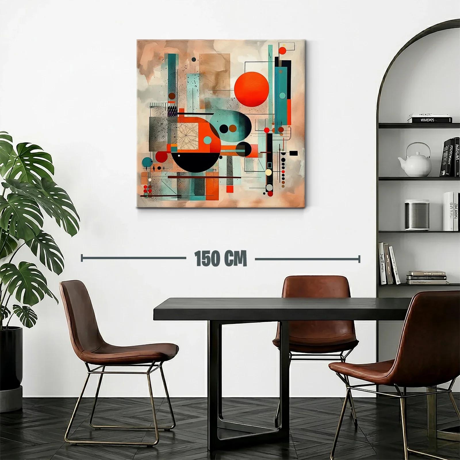 Composición abstracta con círculos en tonos tierra y azul — miniatura 2