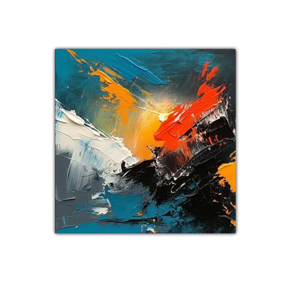 Cuadro abstracto con tonos vibrantes y contrastes intensos — imagen principal