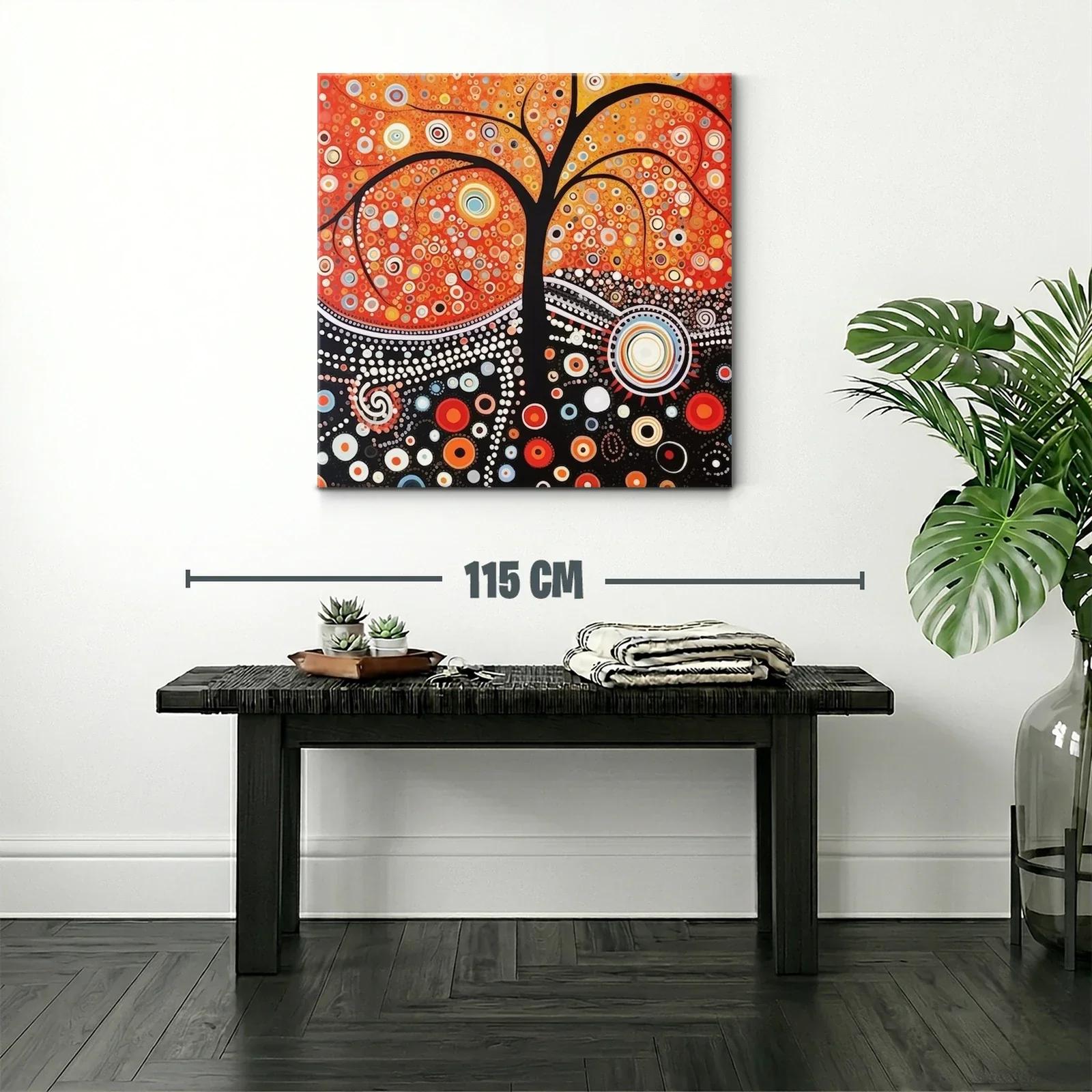 Árbol abstracto en vibrantes tonos cálidos y contrastes vivos — miniatura 2